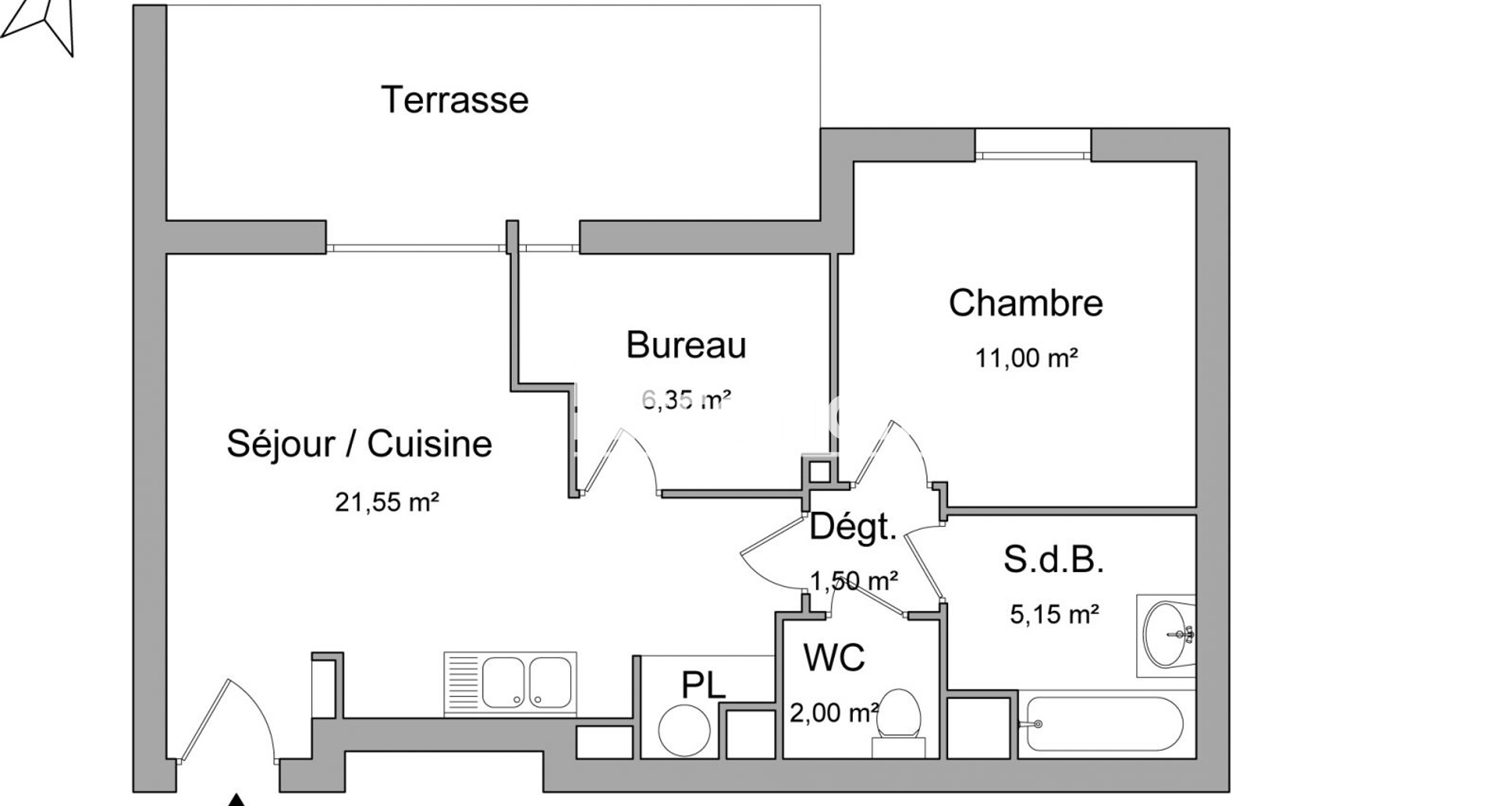 Appartement 2 pièces (47.55 m²) à louer - Marseille 10ᵉ (13010)