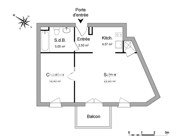 Appartement 2 pièces (45.48 m²) à louer - Carcassonne (11000)