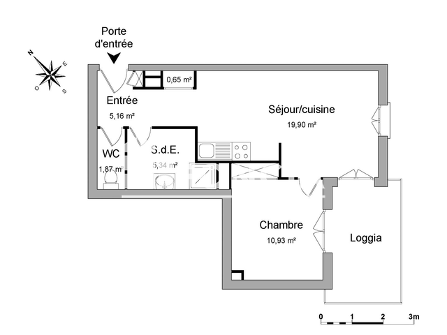 Appartement 2 pièces (43.85 m²) à louer - Narbonne (11100)