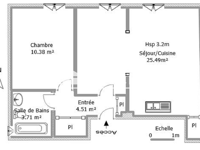 Appartement meublé 2 pièces (44.09 m²) à louer - Carcassonne (11000)