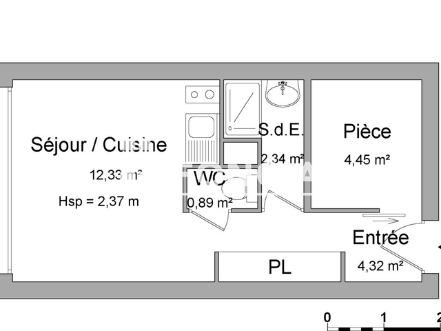 Studio meublé (24.33 m²) à louer - Le Cap D'agde (34300)