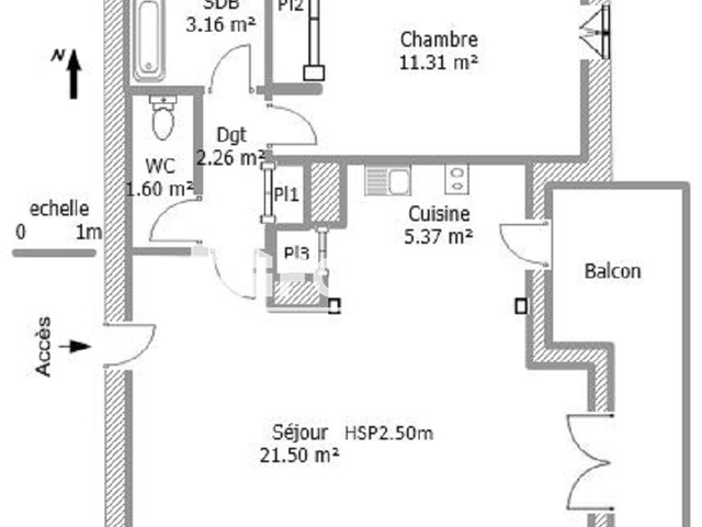 Appartement 2 pièces (45.3 m²) à louer - Carcassonne (11000)
