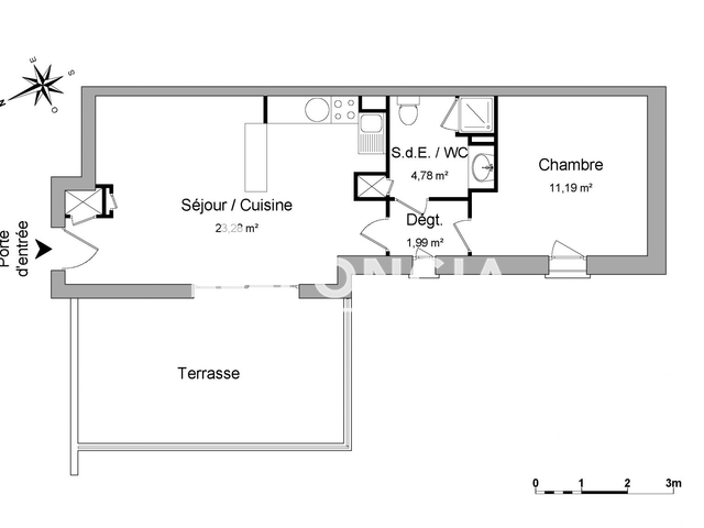 Appartement meublé 2 pièces (41.24 m²) à louer - Beziers (34500)