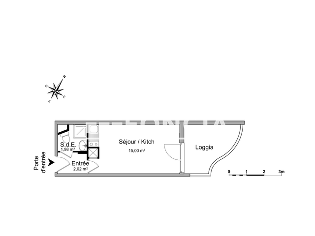 Studio meublé (17.77 m²) à louer - Marseille 5ᵉ (13005)