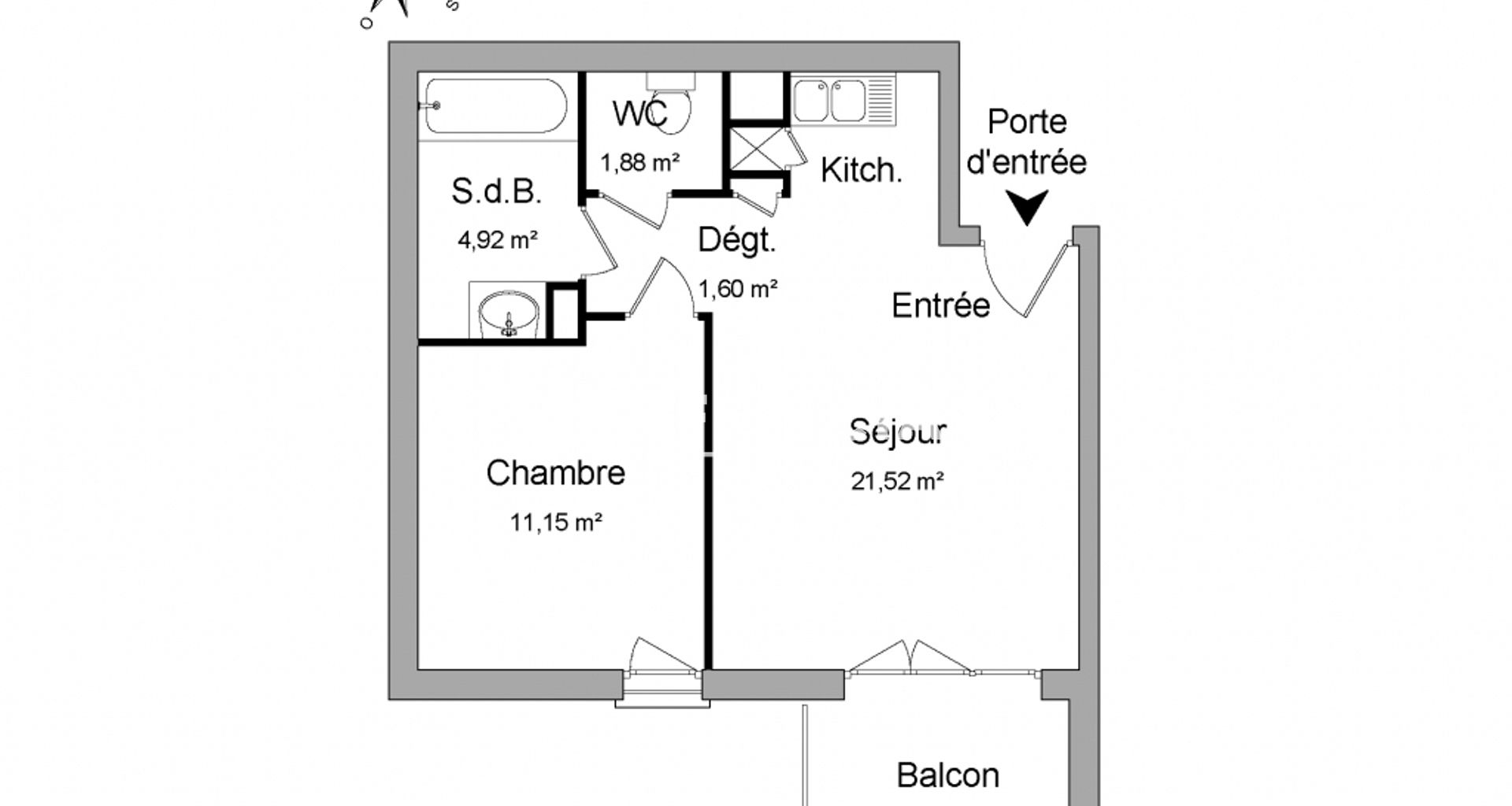 Appartement 2 pièces (41.07 m²) à louer - Marignier (74970)