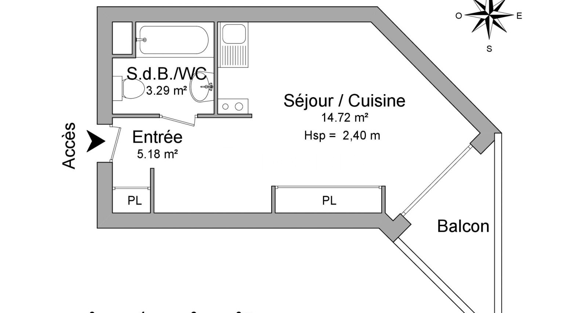 Studio meublé (23.19 m²) à louer - Chamonix-mont-blanc (74400)