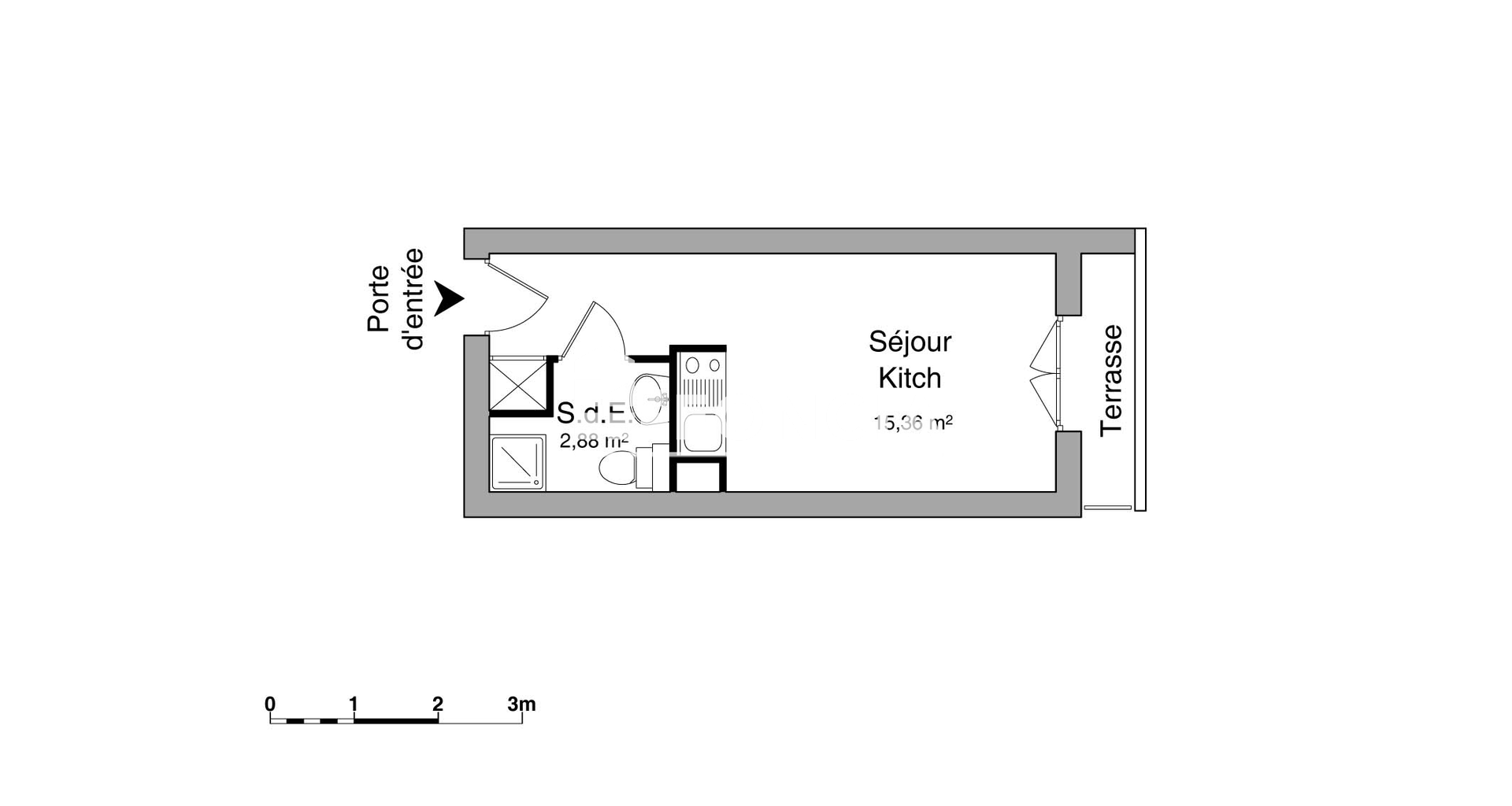 Studio (18.24 m²) à louer - Marseille 5ᵉ (13005)