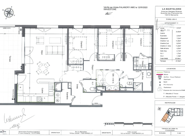 Appartement 4 pièces (97.16 m²) à louer - Marseille 14ᵉ (13014)