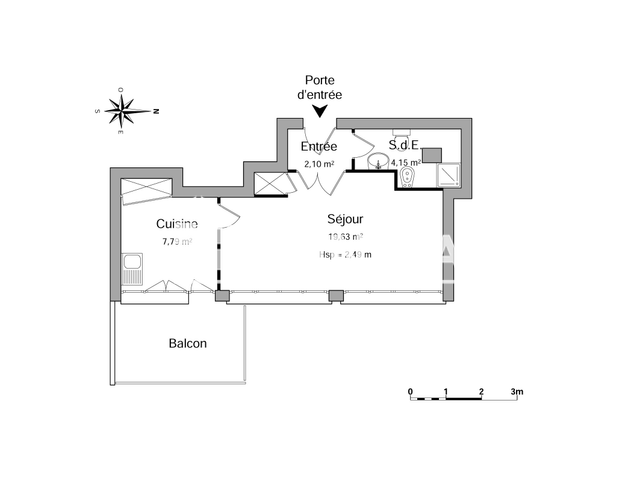 Studio (33.67 m²) à louer - Marseille 4ᵉ (13004)