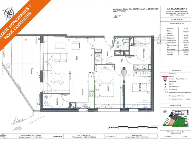 Appartement 3 pièces (77.45 m²) à louer - Marseille 14ᵉ (13014)