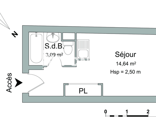 Studio meublé (17.73 m²) à louer - Chambery (73000)