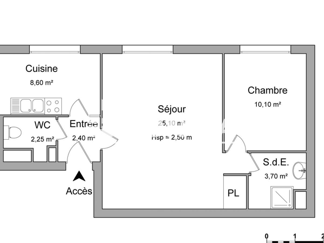 Appartement meublé 2 pièces (52.15 m²) à louer - Marseille 8ᵉ (13008)