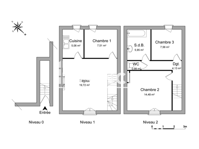 Maison 2 pièces (65.39 m²) à louer - Pezenas (34120)