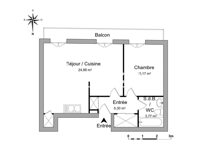 Appartement 2 pièces (44.12 m²) à louer - Carcassonne (11000)
