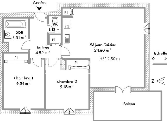 Appartement 3 pièces (52.48 m²) à louer - Carcassonne (11000)