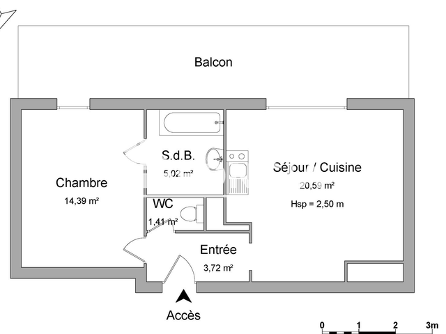 Appartement 2 pièces (45.04 m²) à louer - Marseille 3ᵉ (13003)