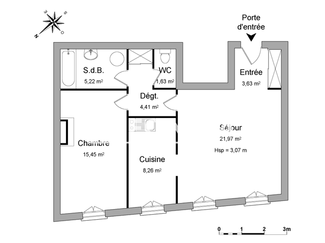 Appartement 2 pièces (60.57 m²) à louer - Carcassonne (11000)