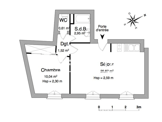 Appartement 2 pièces (35.99 m²) à louer - Carcassonne (11000)