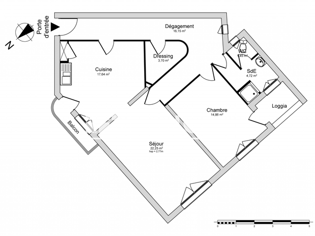 Appartement 2 pièces (80.77 m²) à louer - Beziers (34500)