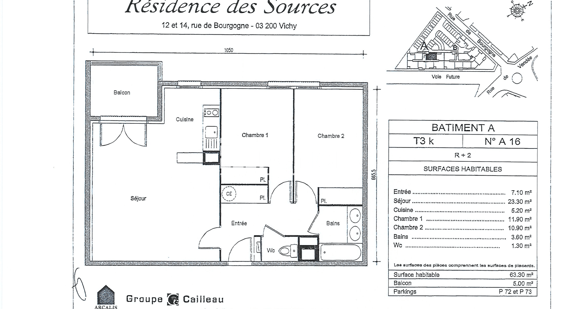 Appartement 3 pièces (63.3 m²) à louer - Vichy (03200)