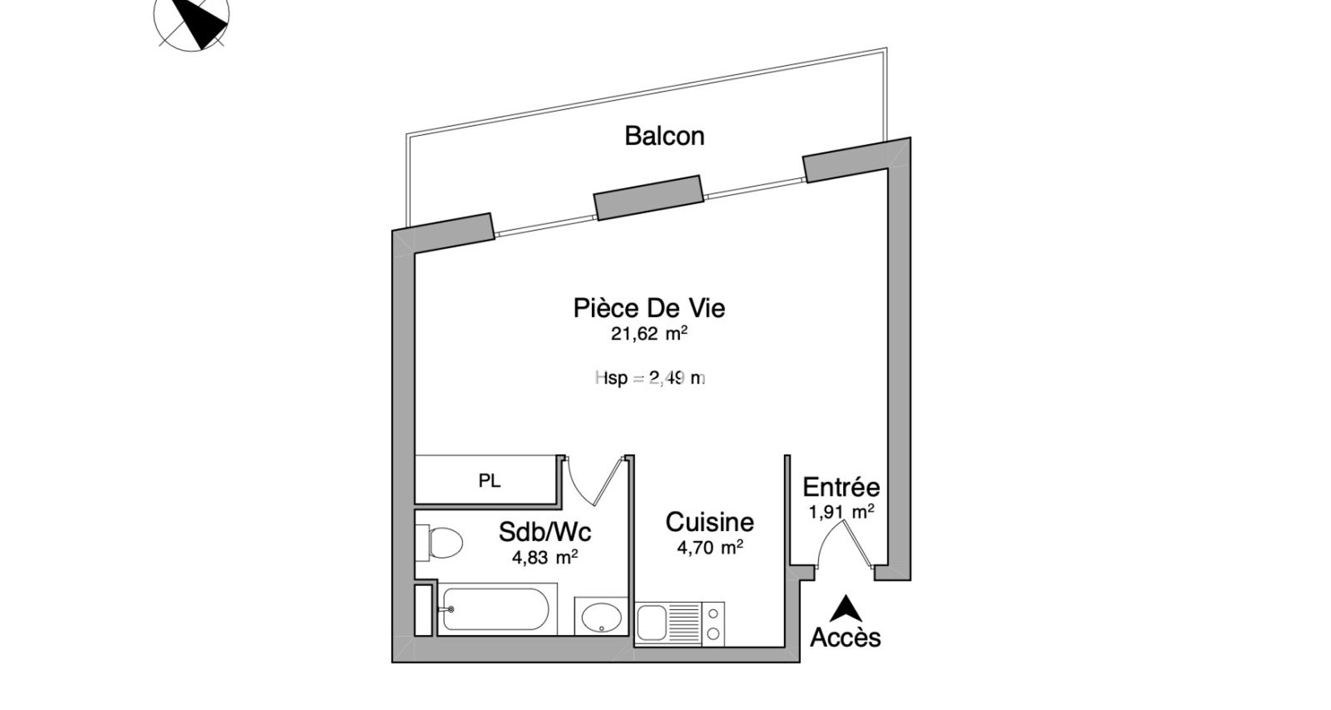 Studio meublé (33.06 m²) à louer - Bordeaux (33000)