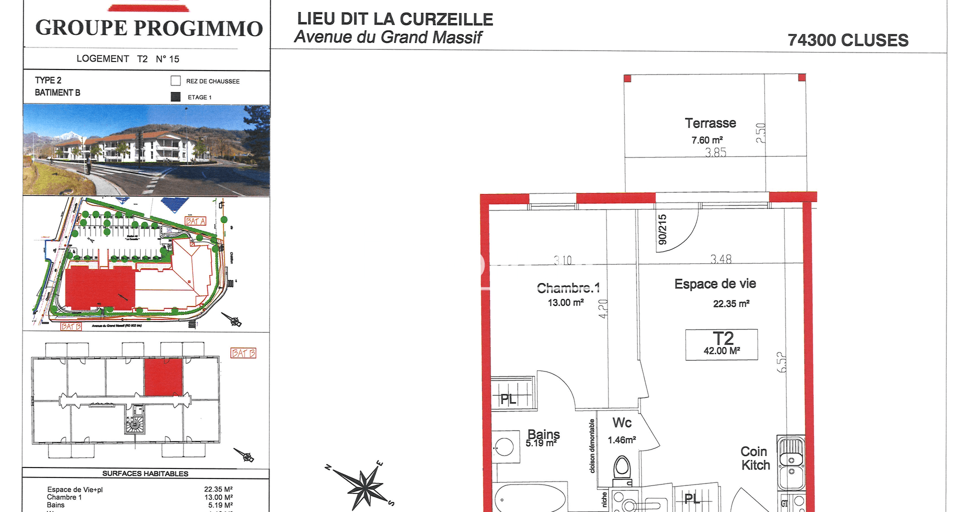Appartement 2 pièces (42 m²) à louer - Cluses (74300)