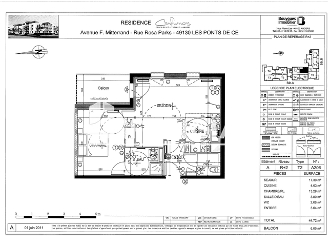 Appartement 2 pièces (44.72 m²) à louer - Les Ponts-de-cé (49130)