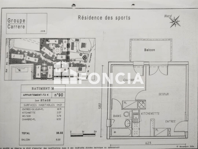 Appartement meublé 2 pièces (35.02 m²) à louer - Fenouillet (31150)