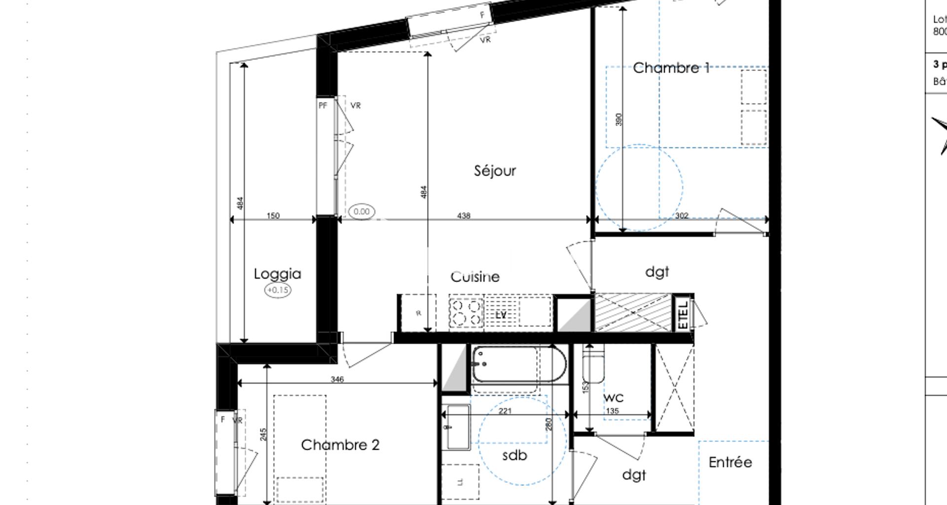 Appartement 3 pièces (65.57 m²) à louer - Amiens (80000)