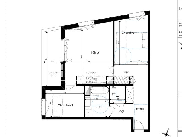 Appartement 3 pièces (65.57 m²) à louer - Amiens (80000)