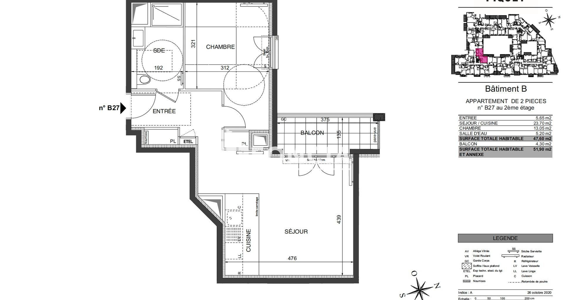 Appartement 2 pièces (47.6 m²) à louer - Châtenay-malabry (92290)