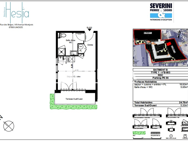Studio (24.78 m²) à louer - Limoges (87000)