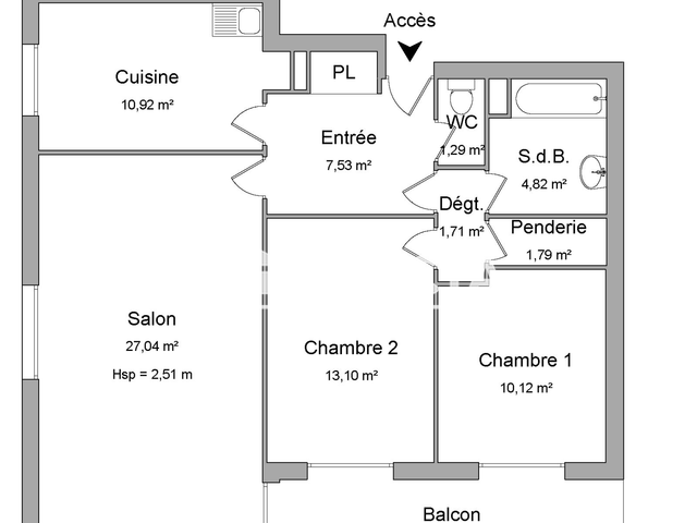 Appartement 3 pièces (78.32 m²) à louer - Saint-martin-d'hères (38400)