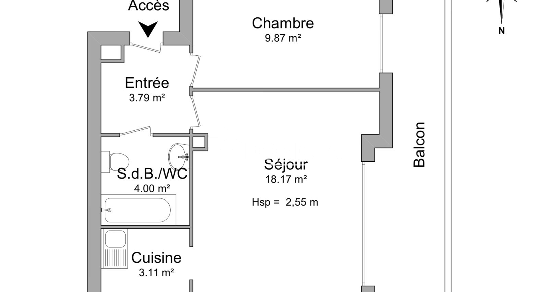 Appartement 2 pièces (38.94 m²) à louer - Chambéry (73000)