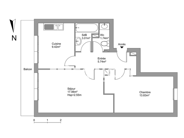 Appartement 2 pièces (40 m²) à louer - Chambery (73000)