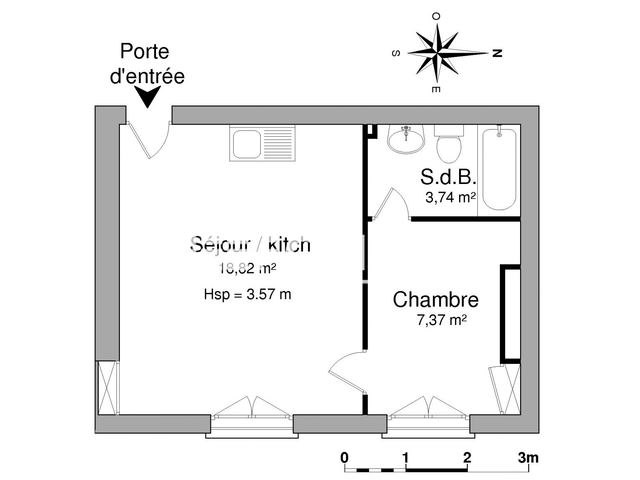 Studio (29.93 m²) à louer - Grenoble (38000)