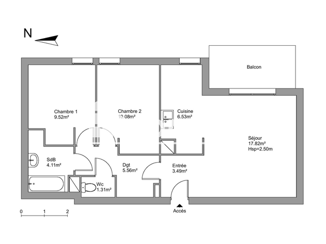 Appartement 3 pièces (58.28 m²) à louer - L'isle D'abeau (38080)