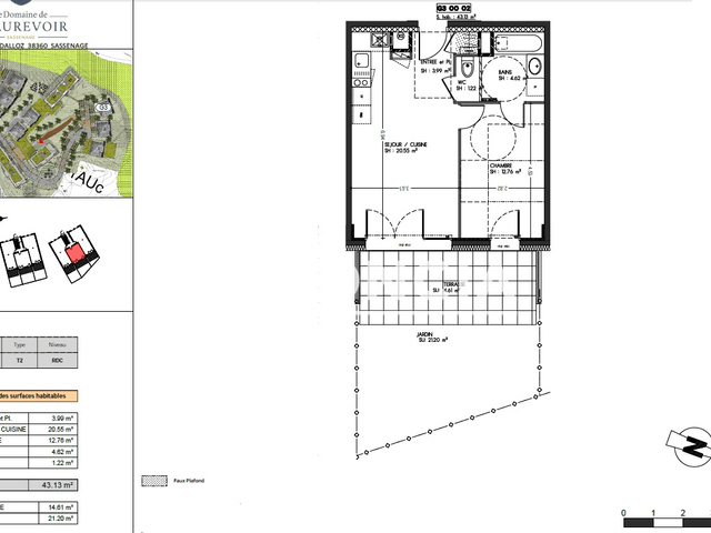 Appartement 2 pièces (43 m²) à louer - Sassenage (38360)