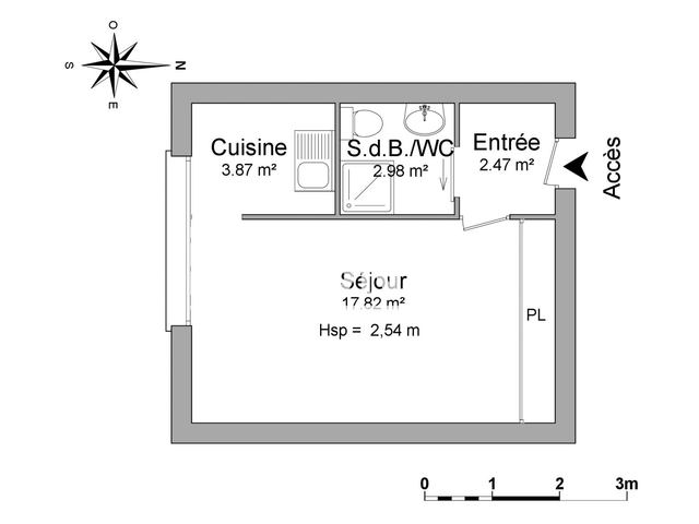 Studio (27.14 m²) à louer - Seyssinet (38170)