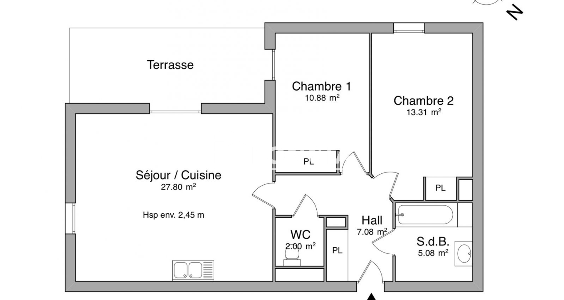 Appartement 3 pièces (66.15 m²) à louer - Chambéry (73000)