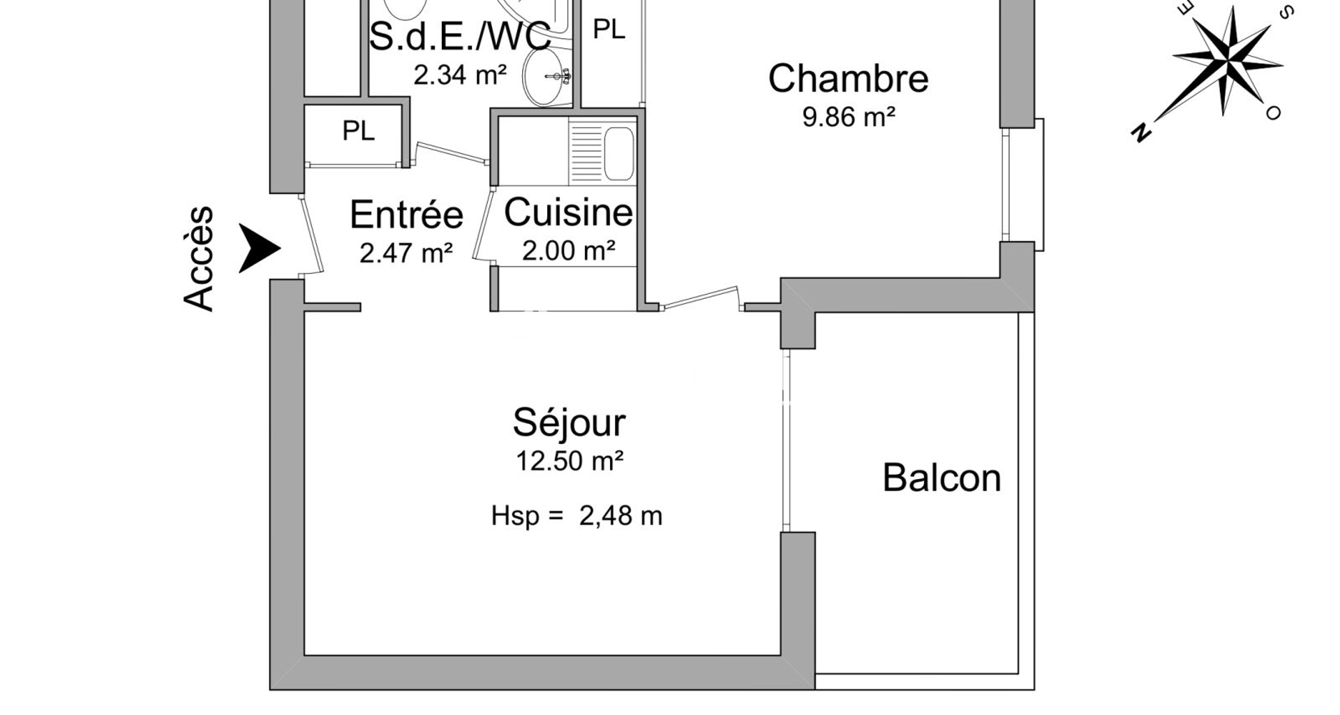 Appartement 2 pièces (29.2 m²) à louer - Grenoble (38100)