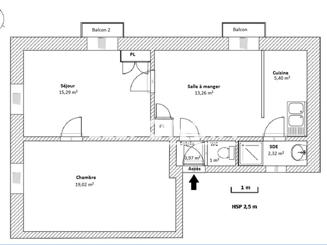 Appartement 2 pièces (57.26 m²) à louer - Voiron (38500)