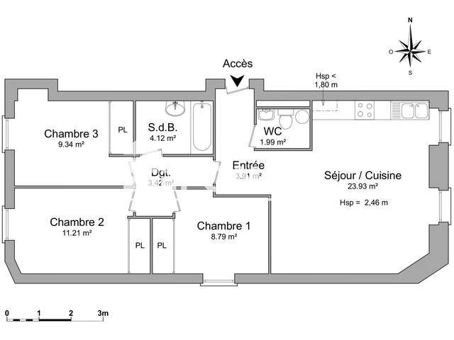 Appartement 4 pièces (66.71 m²) à louer - Allevard (38580)