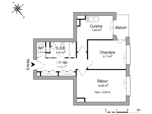 Appartement 2 pièces (41.54 m²) à louer - Seyssinet (38170)
