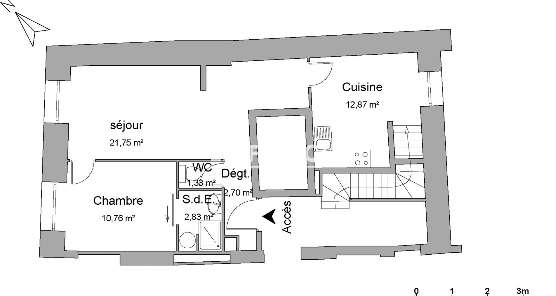 Appartement 2 pièces (52.24 m²) à louer - Grenoble (38000)