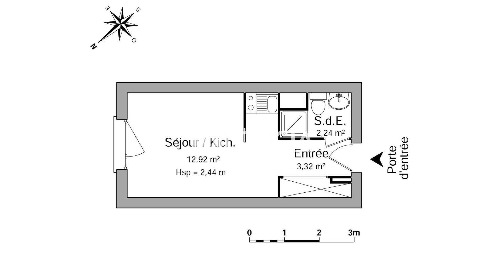 Studio (18.48 m²) à louer - Saint-martin-d'hères (38400)