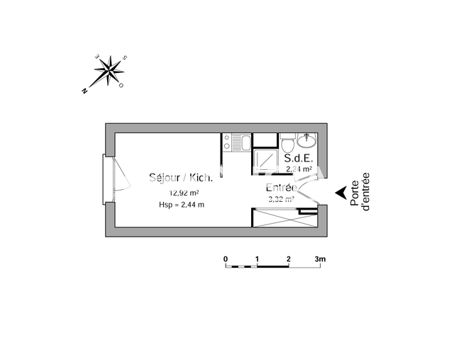 Studio (18.48 m²) à louer - Saint Martin D'heres (38400)