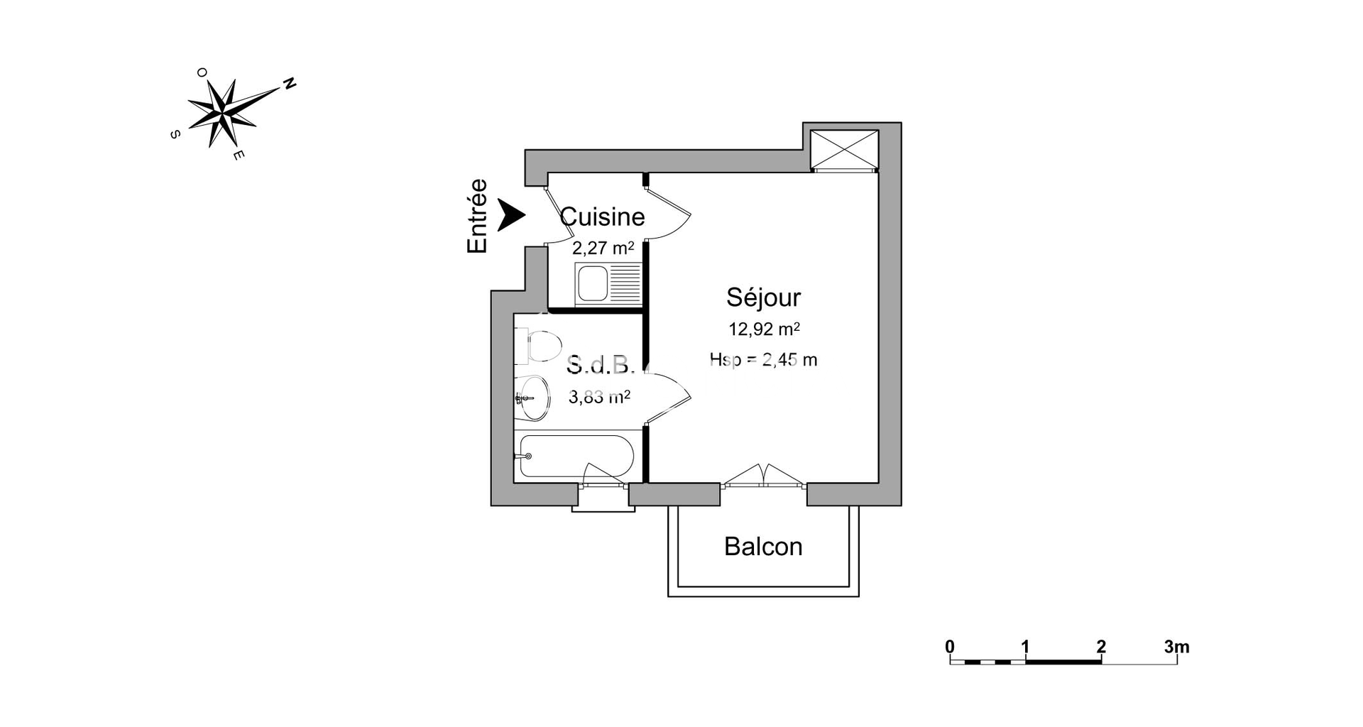 Studio (19.02 m²) à louer - Grenoble (38000)