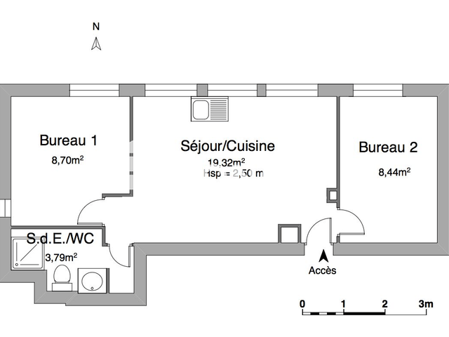 Appartement meublé 3 pièces (41.18 m²) à louer - Grenoble (38000)