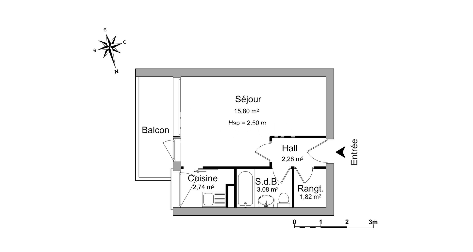 Studio (25.72 m²) à louer - Saint-martin-d'hères (38400)